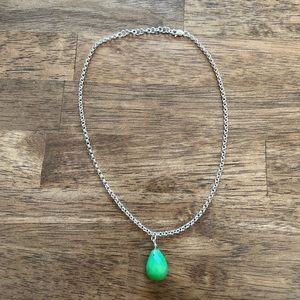 Chrysoprase Green Pendant Necklace